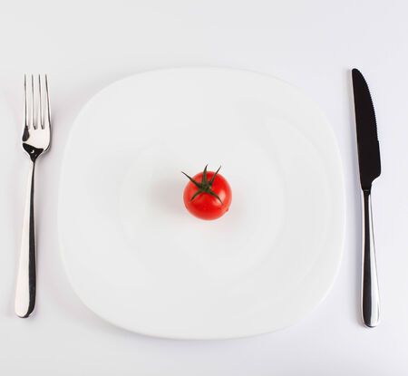 cherry tomato on the plateの写真素材