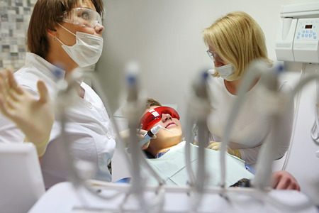 dental treatment - preparation for the solidification of fillingsの写真素材