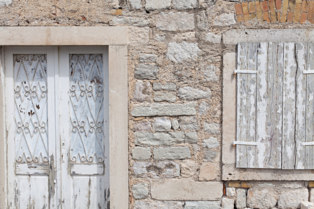 Background of stone wall textureの写真素材