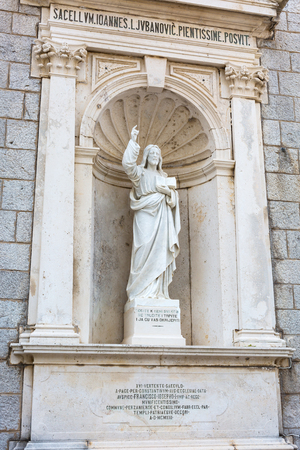 PRCANJ, MONTENEGRO - JUNE, 04: Christ Teaching, The Catholic Church of the Birth of the Virgin Mary, on June 04, 2015, in Prcanj, Montenegroのeditorial素材
