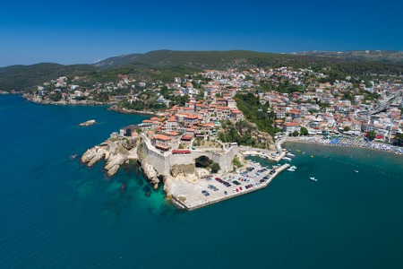Aerial view of the old city of Ulcinの写真素材