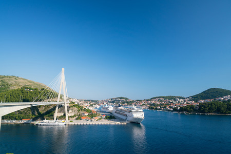 Dubrovnik, Croatia - July 21, 2016: The MSC Sinfonia and Thomson Celebration ships in port of townのeditorial素材