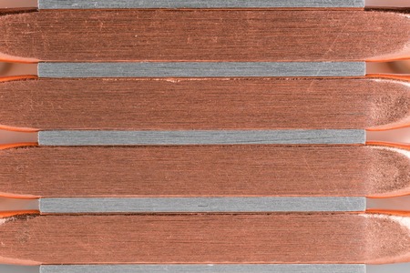 modern computer processor cooler or radiator or heat sink, close upの写真素材