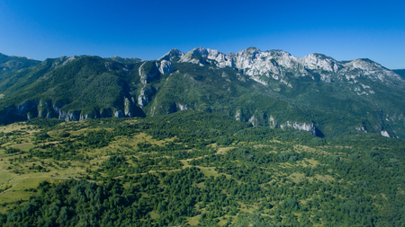 Aerial view of the narrow canyon Nevidioの写真素材