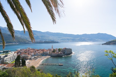 view to the Old Town of Budvaの写真素材