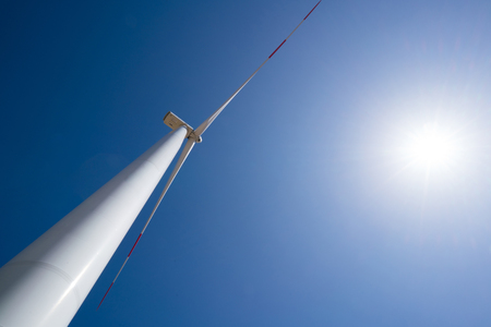 Windmills converting wind energy into electricity in Montenegro