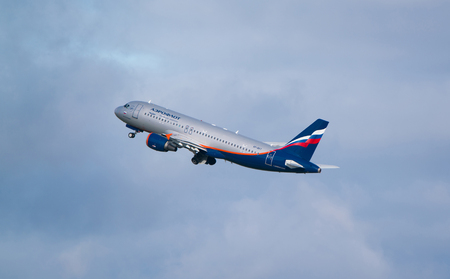 Moscow, Sheremetyevo airport, Russia - September 24, 2016: Aeroflot - Russian Airlines Airbus A320-214 VP-BKYのeditorial素材