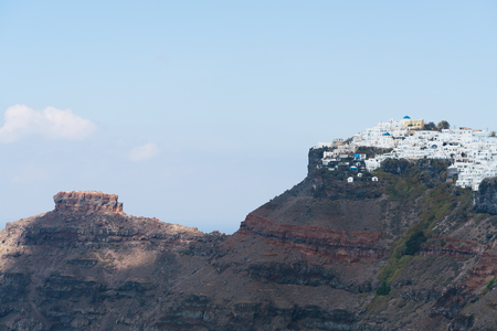 Image of Santorini island and the Skaros rock.の写真素材