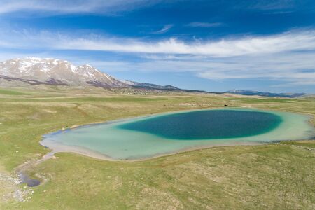 Vrazje lake in Durmitor national park, aerial viewの写真素材