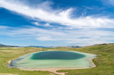Vrazje lake in Durmitor national park, aerial viewの写真素材