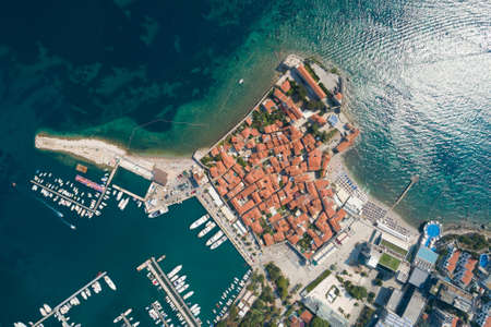 Aerial View of Old Budva in Montenegro.の写真素材