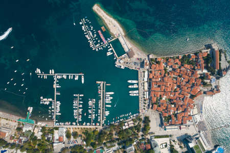 Aerial View of Old Budva in Montenegro.の写真素材