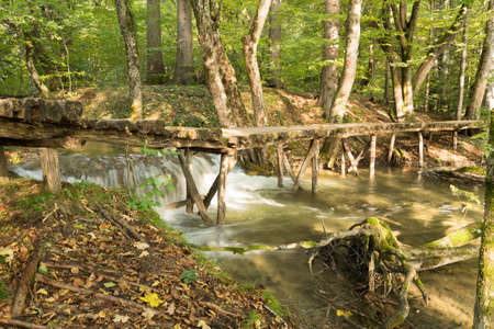 Plitvice lakes of Croatia national park, autumnの写真素材