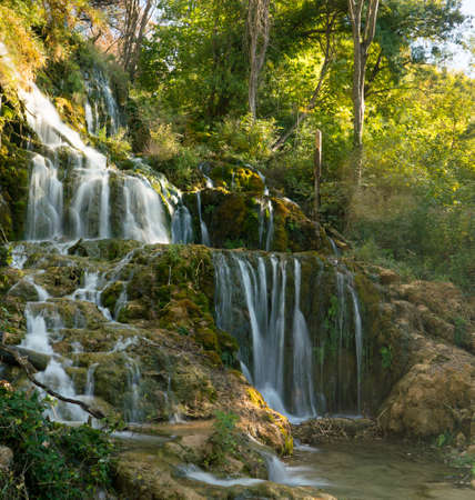 Long Exposure View of waterfall in Krka National Parkの写真素材