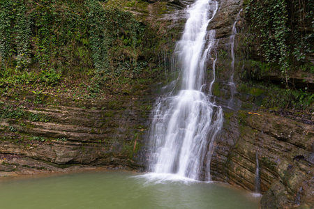 Beautiful view of Dzykhrinsky waterfall.の写真素材