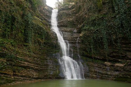 Beautiful view of Dzykhrinsky waterfall.の写真素材