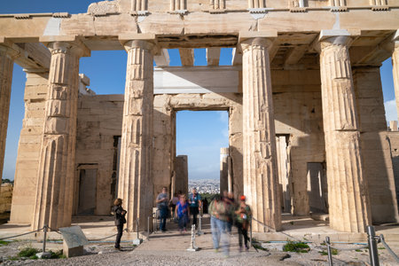 Propylaea gate on Athenian Acropolis in Athens, Greeceの写真素材