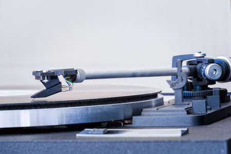 Vinyl disc player Concept vintage sound Close-up