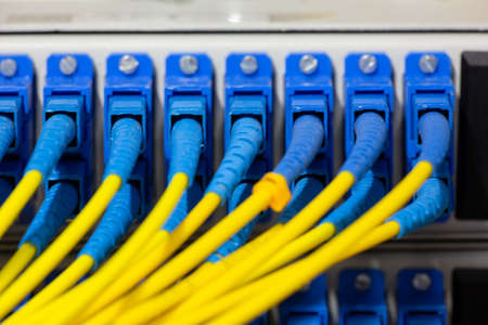Interface of card Equipment optical telecommunication Abstract blurred image for use as a background...
