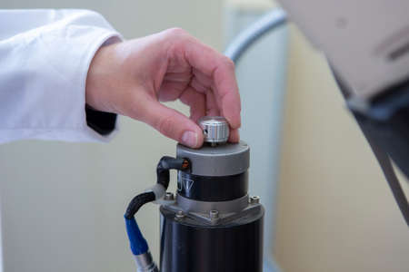 Laboratory equipment for scientific experiments. Abstract industrial background. Close-upの写真素材