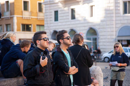 Rome, Italy, October 9, 2011: Group of students on a guided tour Genreのeditorial素材