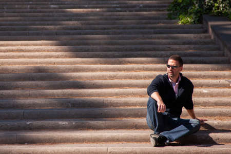Rome, Italy, October 9, 2011: Tourists sit on the steps of a Catholic temple Genreのeditorial素材