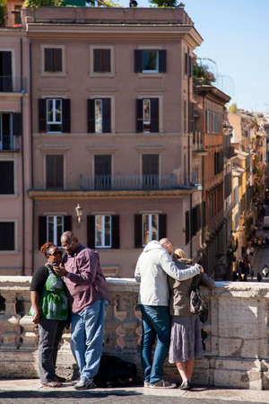 Rome, Italy, October 9, 2011: Group of students on a guided tour Genreのeditorial素材