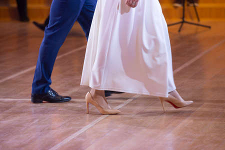Newlyweds at the wedding. Photos from the back Close-upの写真素材