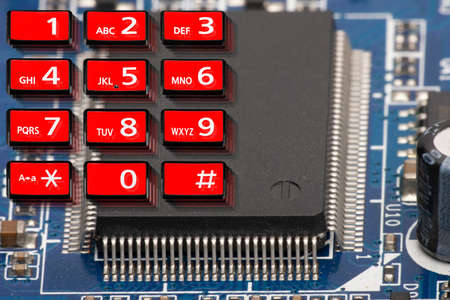 telephone keypad with rectangular buttons close up Limited depth of field