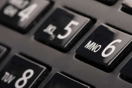 Dialing telephone keypad concept for communication, contact us and customer service support Wired desktop telephoneの写真素材