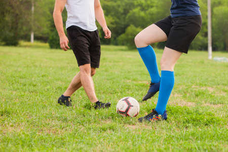 Soccer football kick off in the stadium Soccerの写真素材