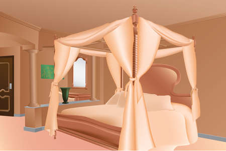 Resort Hotel Roomのイラスト素材