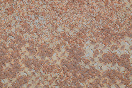 checker plate steel rust textureの写真素材