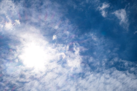 blue sky with clouds backgroundの写真素材