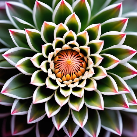 Close up of Echeveria succulent plant, top viewの素材