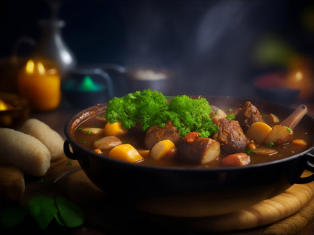 appetizing irish stew food art. ai generativeの素材