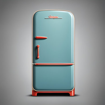 retro fridge isolated, Transparent vector style. ai generativeの素材
