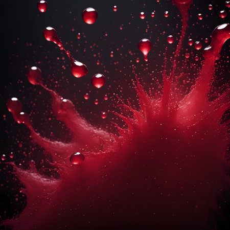 red mist and water droplets are forming dreadful devil dark-background. ai generativeの素材