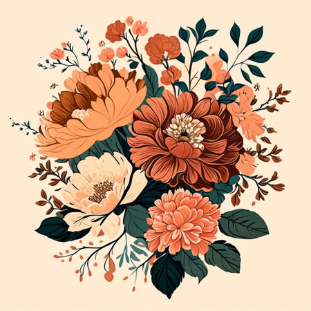 watercolor beautiful meadow flowers isolated on background. ai generativeの素材