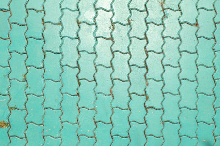 green brick flooring blocks textureの写真素材