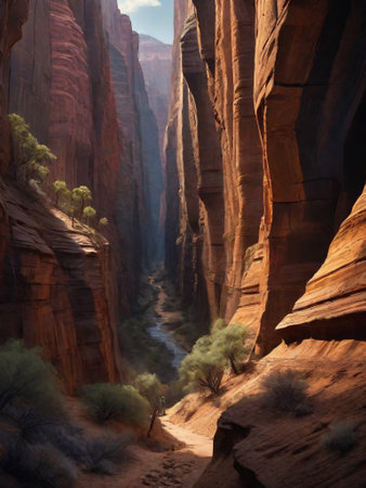 canyon background, ross tran. scenic background. ai generativeの素材