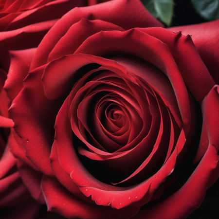 Close-up of red rose and copy space full area. ai generativeの素材