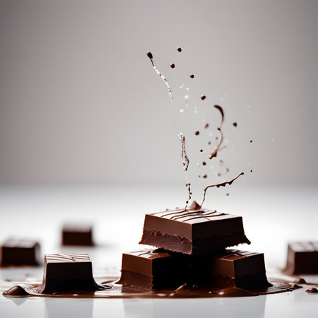 Chocolate Bar Splash isolated on white background. ai generativeの素材