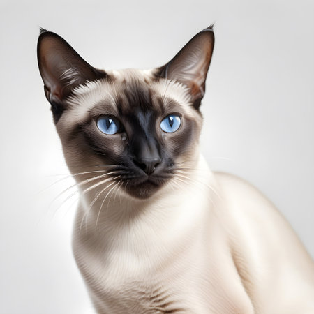 Siamese cat isolated on white background. ai generativeの素材