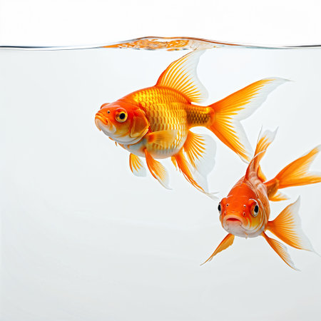 Gold fish isolated on white background. ai generativeの素材