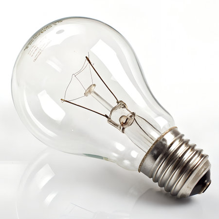 A crystal-clear lightbulb with visible filamentの素材