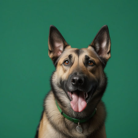 russell terier dog isolated on green background. ai generativeの素材