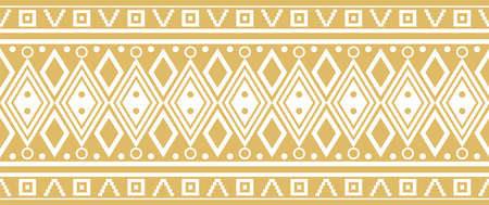Vector golden seamless Indian patterns. National seamless ornaments, borders, frames. colored...