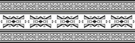 Native American vector monochrome seamless pattern. Endless black aztec, maya, inca ornament. Drawing for sandblasting and plotter and laser cutting.のイラスト素材