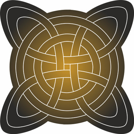 Vector gold and black Celtic knot. Ornament of ancient European peoples. The sign and symbol of the Irish, Scots, Britons, Franks.のイラスト素材